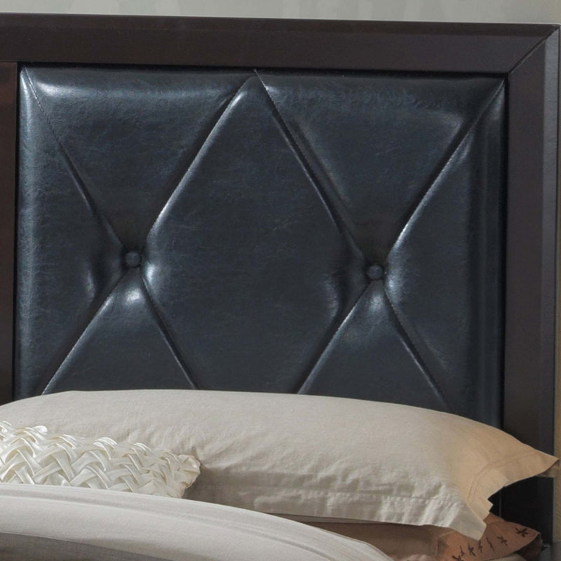 Elegant Bed With Transitional Style, Espresso