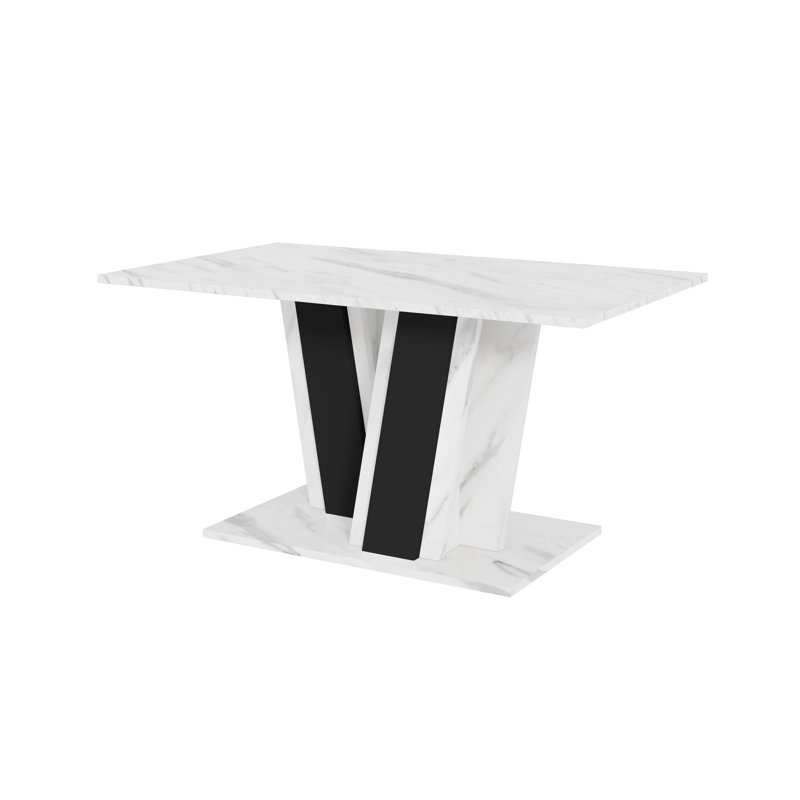 Pedestal Coffee Table, White/Black