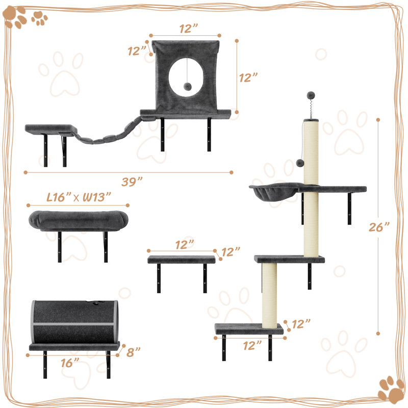 Lit pour chat et hamac Ferde, Gris
