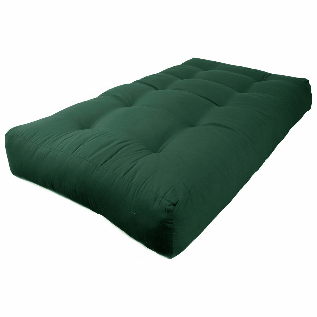 Abe 10'' Cold Foam Futon Mattress Futon  Mattress White Noise Color: Forrest Green Velvet