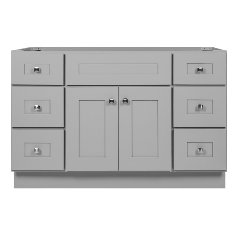 Brookings 48 Inch Gray Solid Wood Shaker Bathroom Vanity