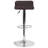 Amp Contemporary Vinyl Adjustable Height Barstool with Quilted Wave Seat-1444476977