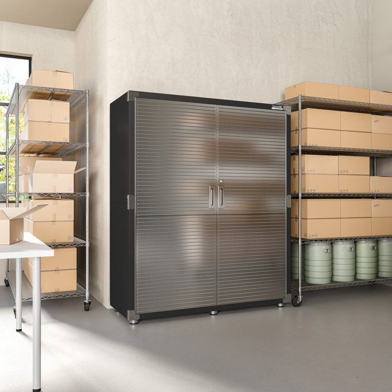 Seville Classics UltraHD Extra-Wide Storage Cabinet, 60" W x 24" D x 72" H, Graphite