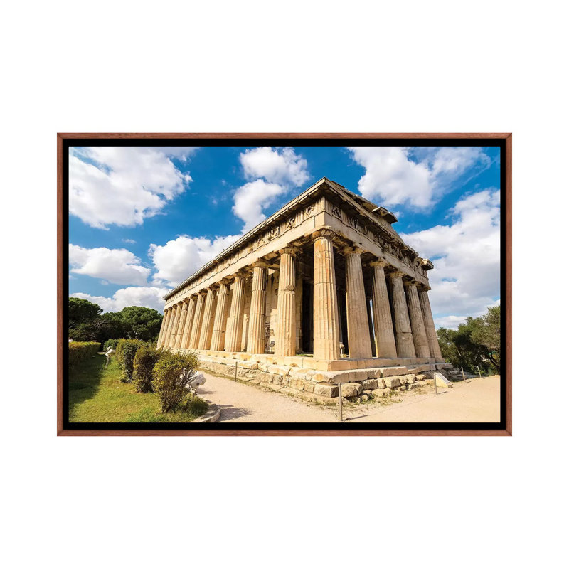 Athens, Greece I by Nejdet Duzen - Print on Canvas, 101.6 cm H x 66.04 cm W, Classic Brown Wood Framed