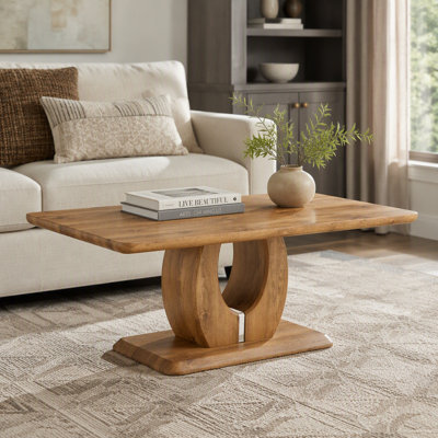 Modern Simple Luxury Rectangular Coffee Table In Wood Color. The Computer Desk. The Game Table. Suitable For Dining Room, Living Room, Terrace, Kitche