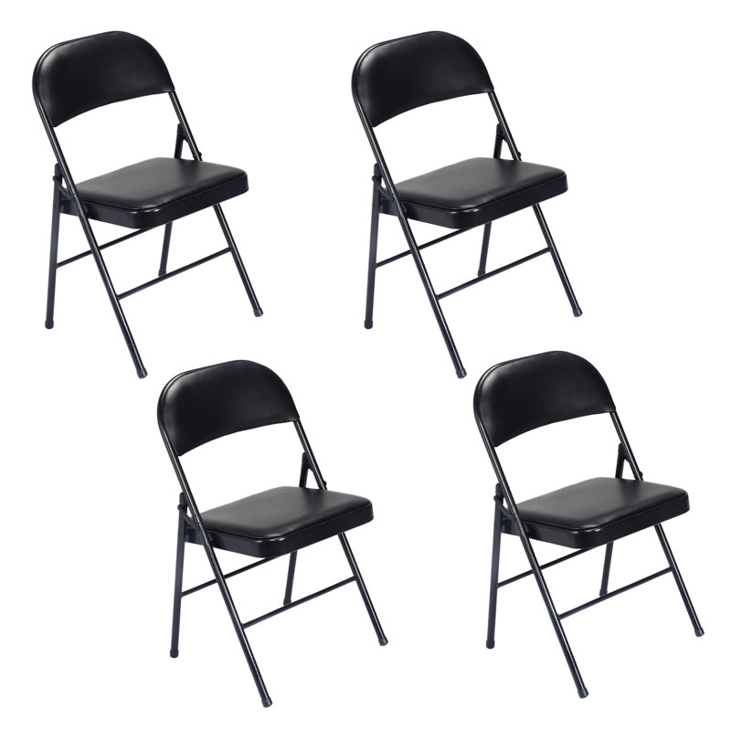 Chaises de bureau pliantes en plastique / résine, Noir