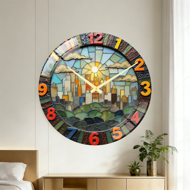 Horloge murale vitrail de l'horloge murale 24 po