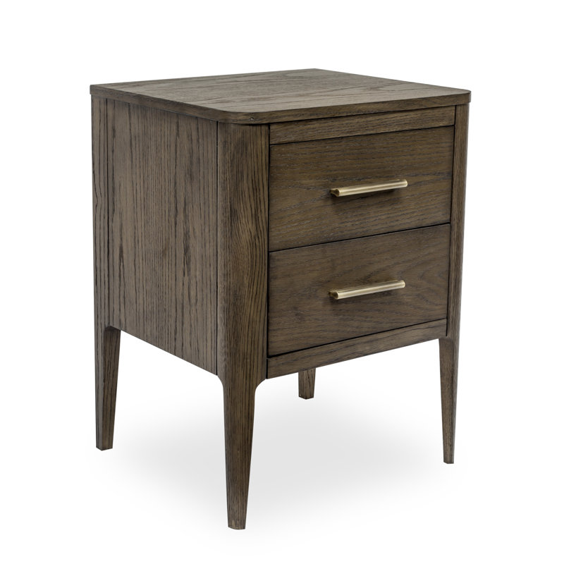 Alivya 43cm W Solid Wood Bedside Table