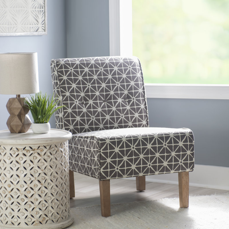 Fauteuil de chambre en polyester 22,5 po Anselmo, Carré diagonal fumée 100% polyester