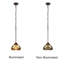  Mini-luminaire suspendu 1 lumière en verre coloré de style Tiffany Liaison Victorian, abat-jour 8 po