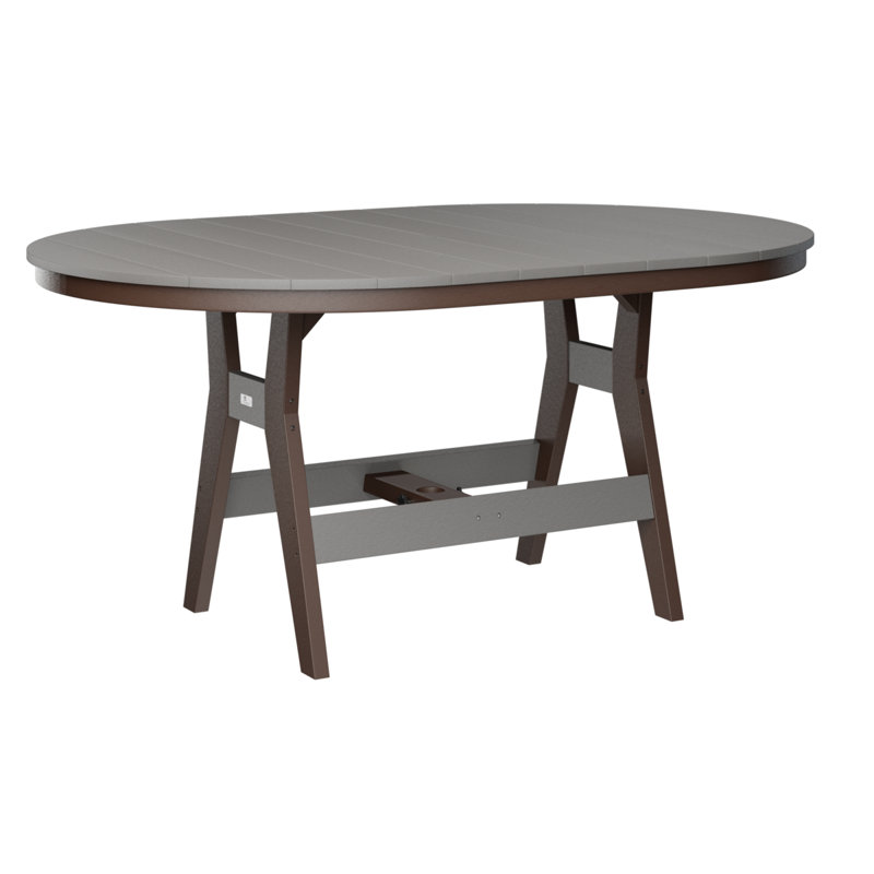 Table de bar berlinoise Berlin, Chocolat / Brun, 38.87" H x 64" W x 44" D, Gris clair