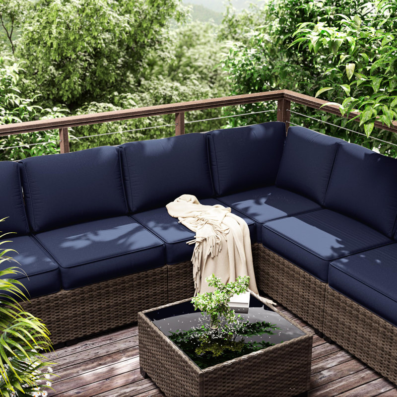 Ensemble de 14 coussins de remplacement pour siège / dossier (l 26 po x P 26 po), Marine, 26" L x 26" W x 5" H