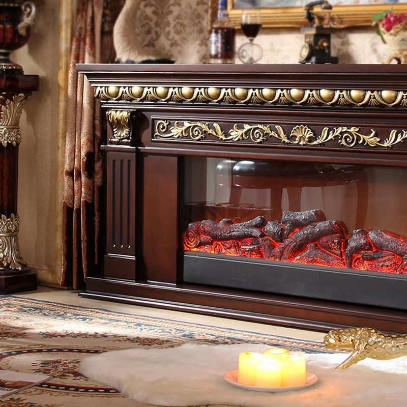American-style simulated flame electric fireplace, Brown