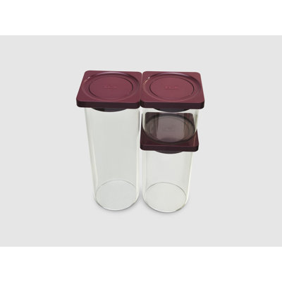Boîtes de conservation alimentaire en verre pressé, lot familial, 0,7 L + 1,6 L + 2,4 L