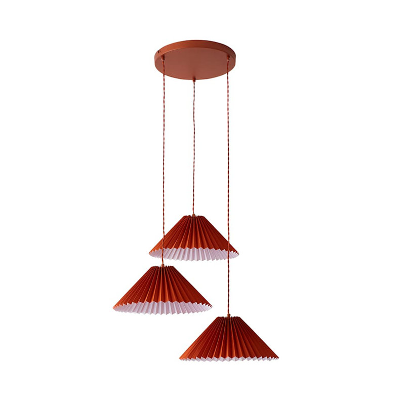 Kameron 3 - Light Painted Shaded Pendant, Orange, No