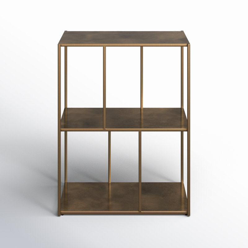 Etagere Bookcase, Antique Brass, 31" H x 23.75" W x 12" D