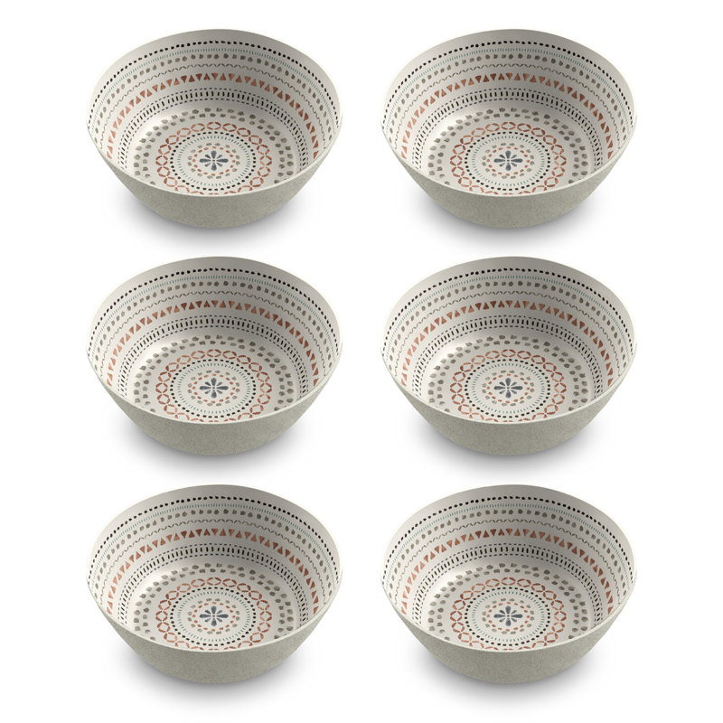 Desert Mandala Planta Low Bowl - Beige - 7.4"