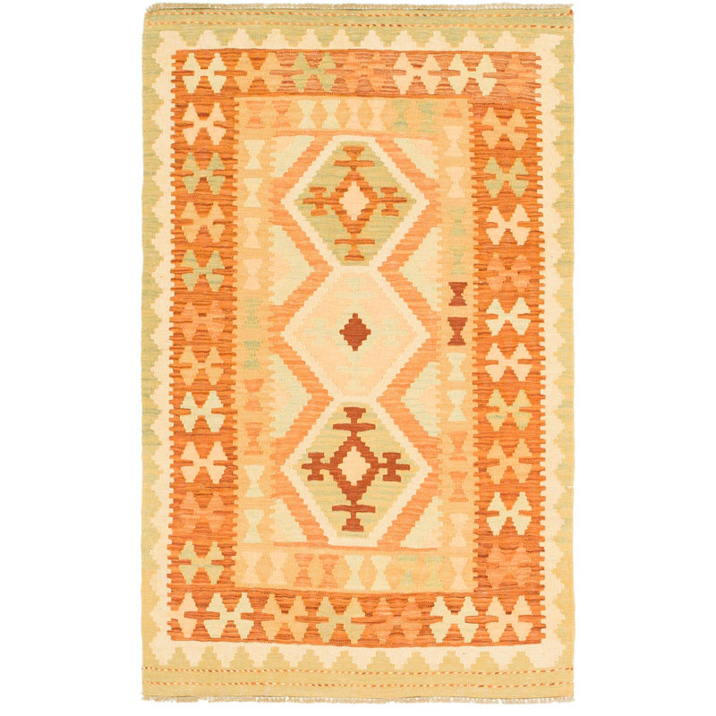 Tapis intérieur de la laine 3 pi 2 po x 5 pi "one-of-kind" à la main noué la new age Elland
