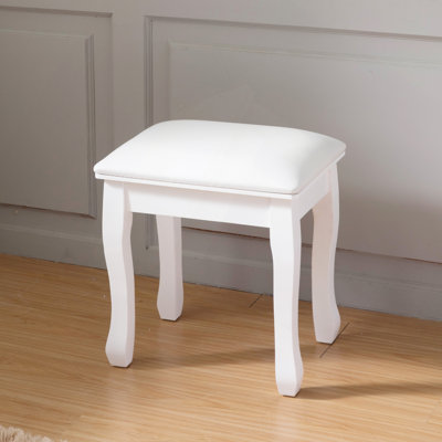 Vanity Stool Padded Makeup Chair Bench With Solid Wood Legs