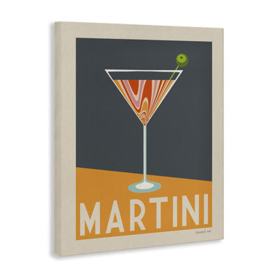 Retro Swirled Martini Canvas Wall Art by Danhui Nai