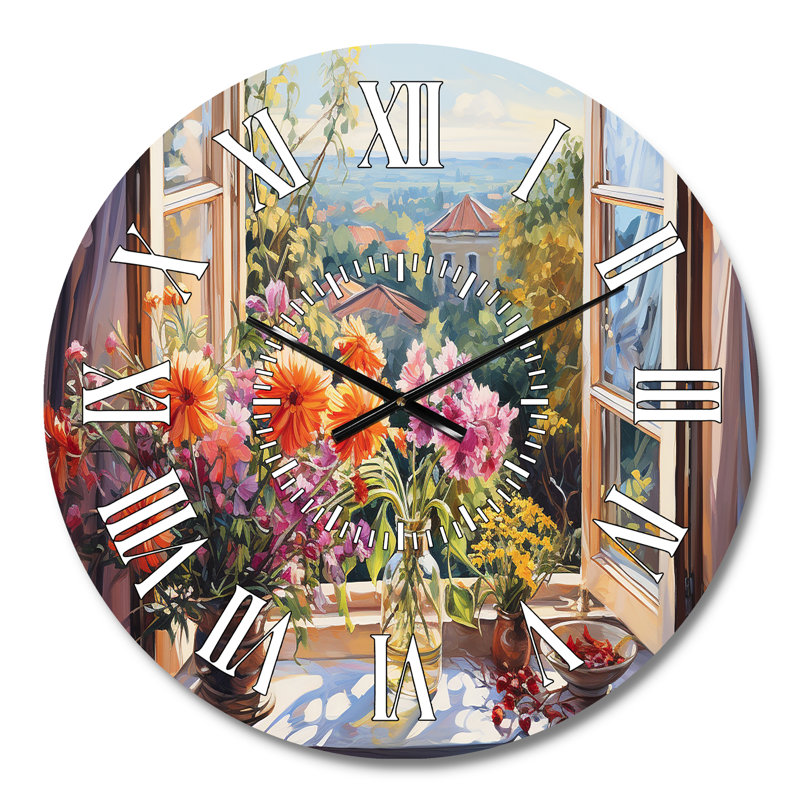 Horloge murale orange et verte, Médium