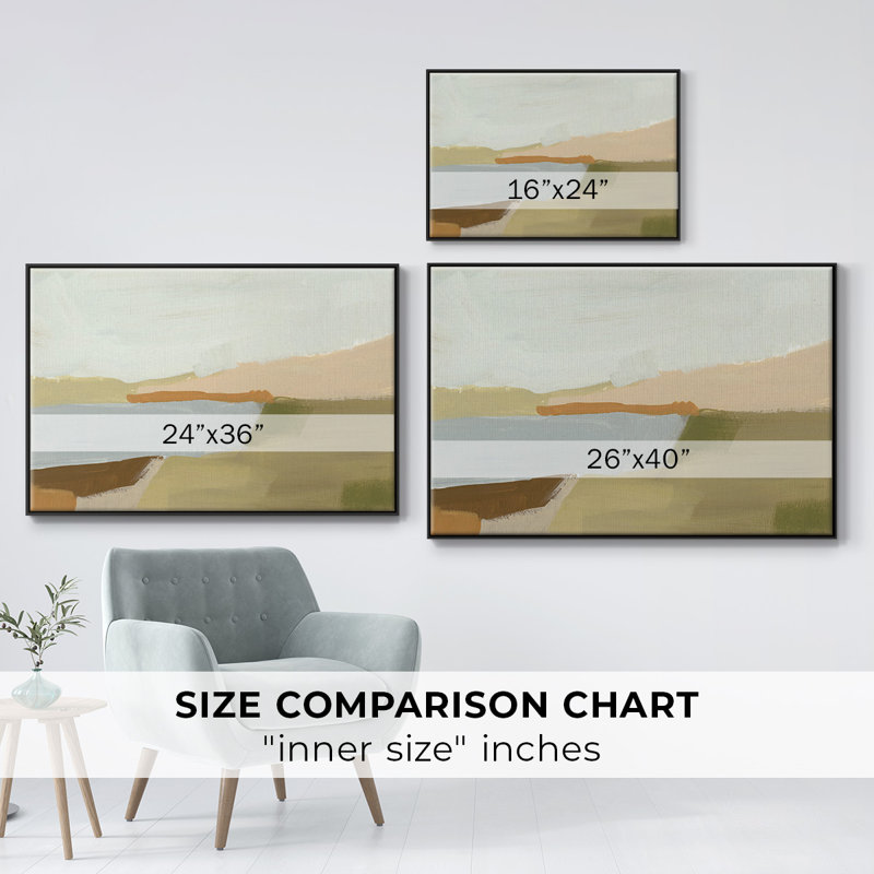 Stacked Landscape I, reproduction d'art sur toile, Cadre noir, H 25 po x l 37 po x P 2 po