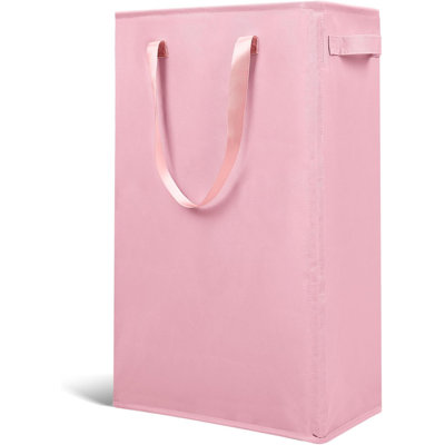 Slim Laundry Hamper Handles Collapsible Laundry Basket Thin Dirty Clothes Basket Narrow Laundry Bag Foldable Dirty Hamper 45L
