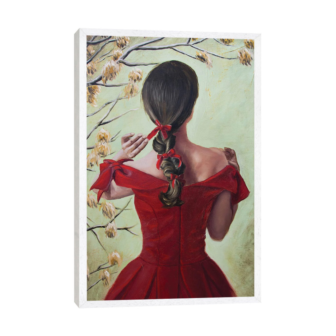 Woman In Red von Inna Medvedeva - Galerie-verpackte Leinwand Giclée auf Leinwand