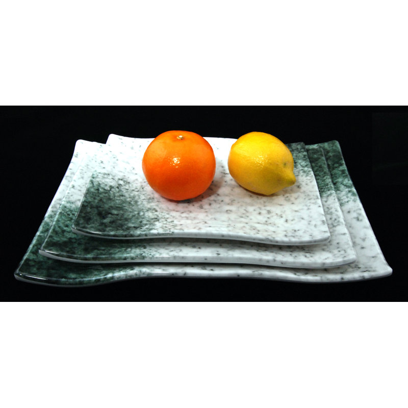 Ensemble de plateau de réception en mélamine 3 pièces Marble