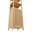 Grande armoire autoportante en lin naturel avec porte à volets et 3 tablettes pour le salon, la cuisine et la salle de bain-1365018592