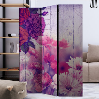 Janig 172cm H Solid Wood Folding Room Divider