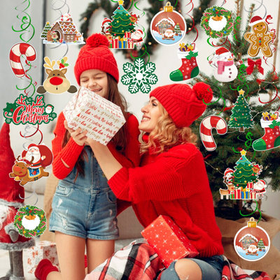 Christmas party supplies, 61 Pcs Christmas Swirls