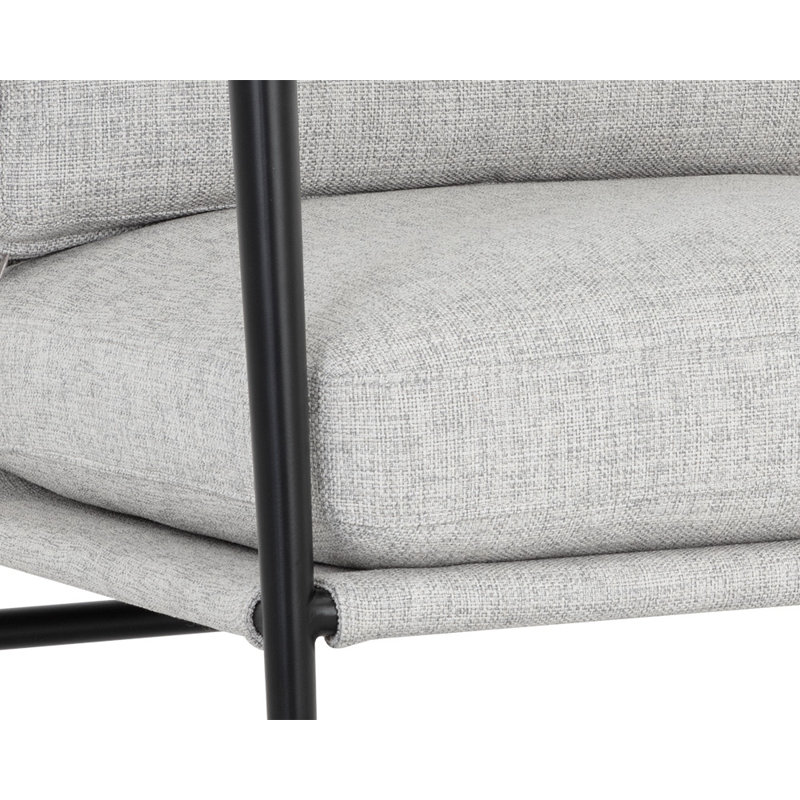Méridienne de 27,75 po Vineeta, Polyester gris