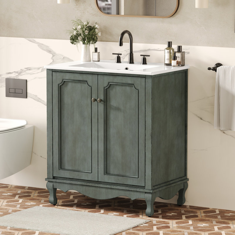 Ensemble de meuble-lavabo simple 30 po, Bleu