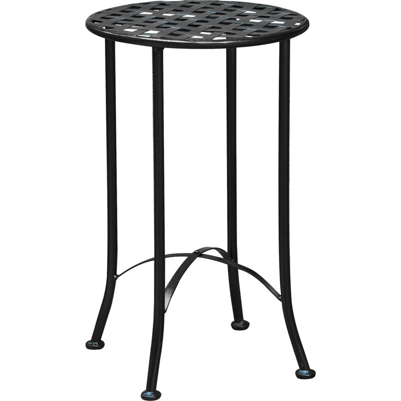 Arvind Round Metal Outdoor Side Table , in. W 16'' in. D, Black Antique