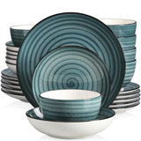 24 Piece Handmade Stoneware Dinnerware Set - Service for 6