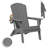 Folding Adirondack Chair, SGS Tested, Wooden Textured With Cup Holder, Heavy All-Weather HDPE Comfortable Set Poolside Backyard Lawn Grey-124431034