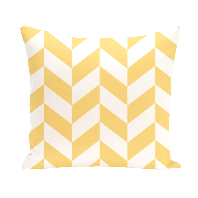 Housse et insert de coussin carré Subline, H 18 po x l 18 po, Jaune