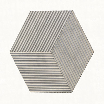 Hexagon Marble tile, marble, natural marble, for wall, OL textured finished, 3D fluted marble, natural stone, 1 box 12 pcs