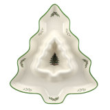 Spode Christmas Tree Tree Chip & Dip 13"