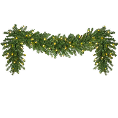 108'' in. Lighted Faux Pine Garland
