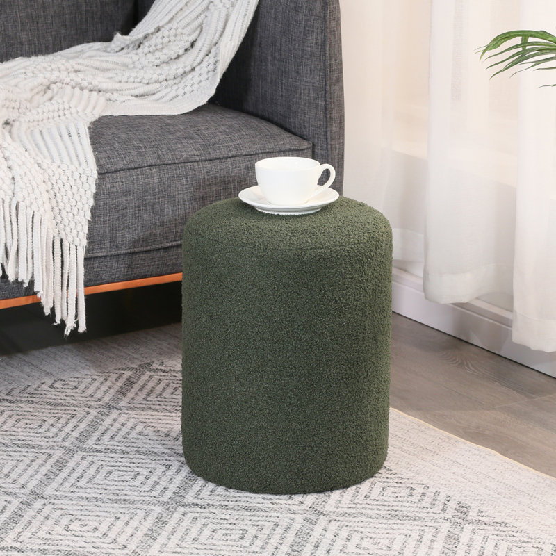 15”H Fabric Upholstered Footrest Ottoman, Green