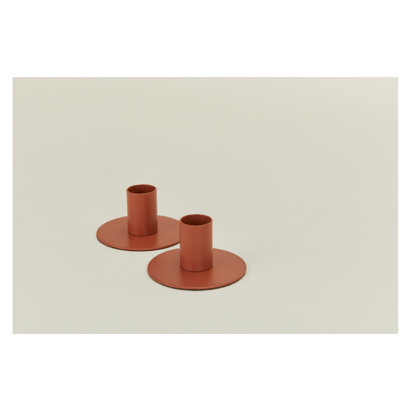 Essential 1.5'' H Stainless Steel Tabletop Candlestick, Terracotta