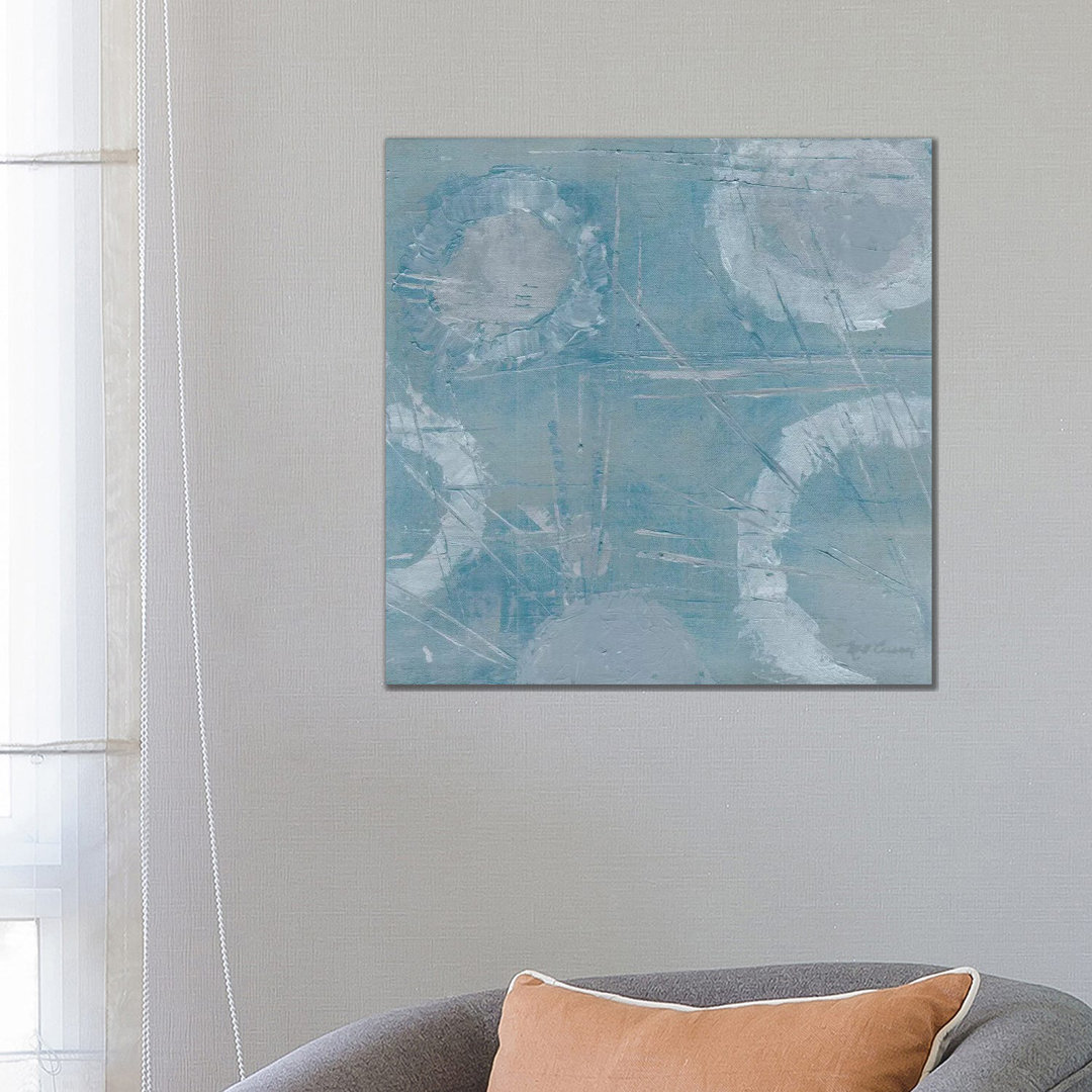 Champagne Burst Blue/Gray by Marie Elaine Cusson - Wrapped Canvas Painting