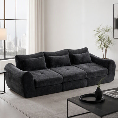 Canapé modulaire avec conception pliante convertible et confort modulaire rembourré pour le salon, la chambre à coucher et le divertissement.