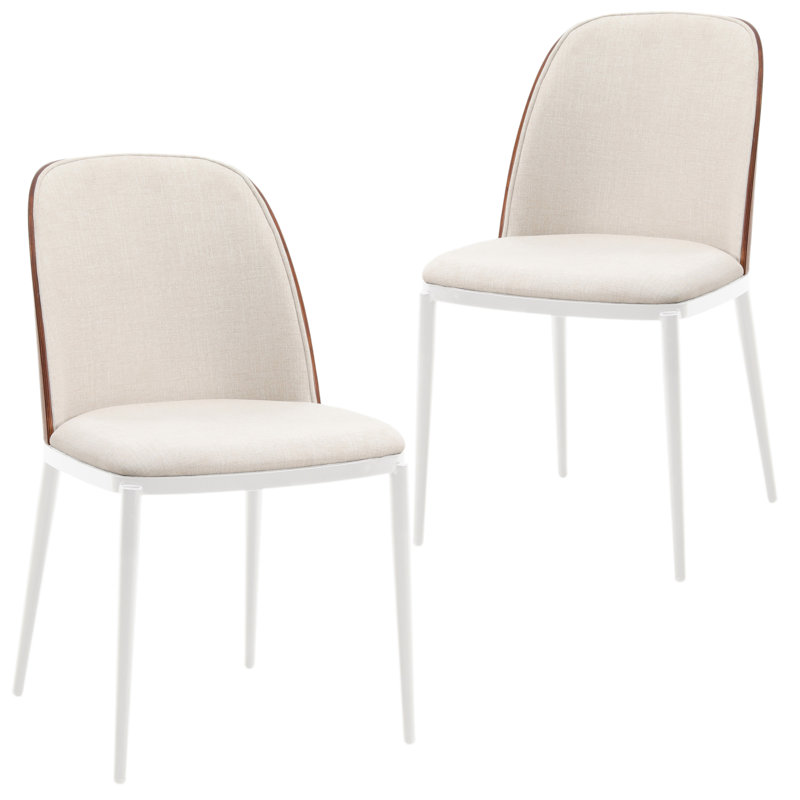 Kelce Full Back Side Chair, Noyer / beige, Ensemble de 2