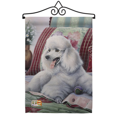 Caniche à 2 faces en polyester 19 x 13 po ensemble de drapeaux