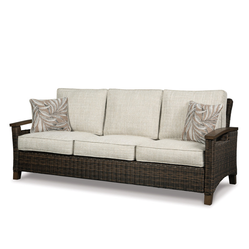 Estill 84.38'' Wide Straight Patio Sofa with Cushions