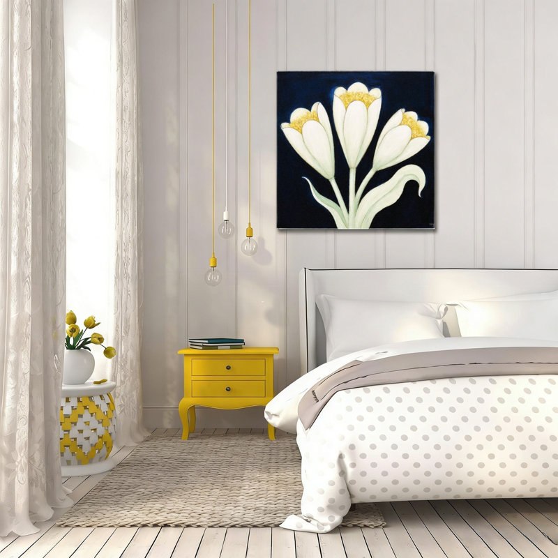 Art mural, lueur de fleurs pâle, 16 x 16 po