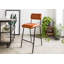 Iron Label Upholstered Counter Stool with Metal Frame